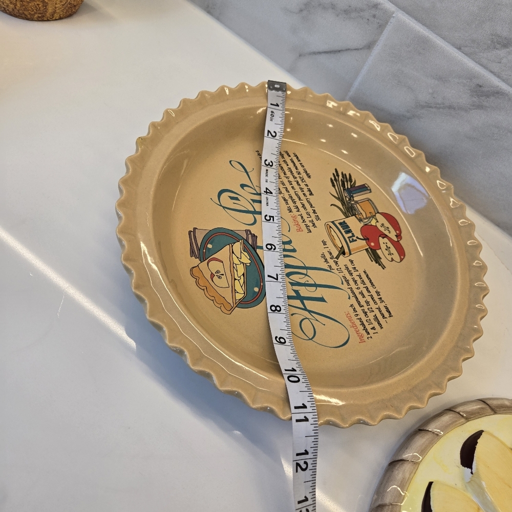 Universal Trumps Corp Ceramic Apple Pie Keeper Covered Recipe Dish Vintage - Picture 13 of 13